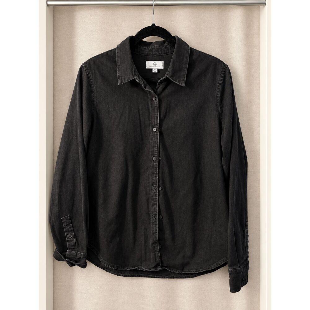 AG Black Button-Down Shirt L